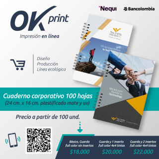 Cuadernos corporativos personalizados con inserto