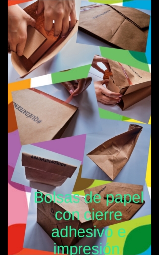 Bolsas de papel con cierre adhesivo e impresión